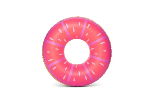 Picture of The Giant Lime-Pink Float Is In The Shape Of A Tube